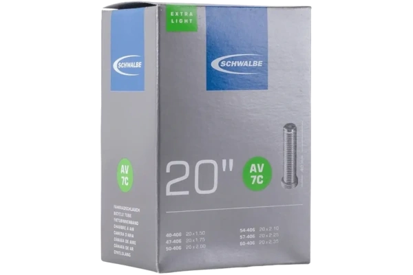Sisärengas 20" Autoventtiili SCHWALBE (40-60x406) 40 mm AV7C