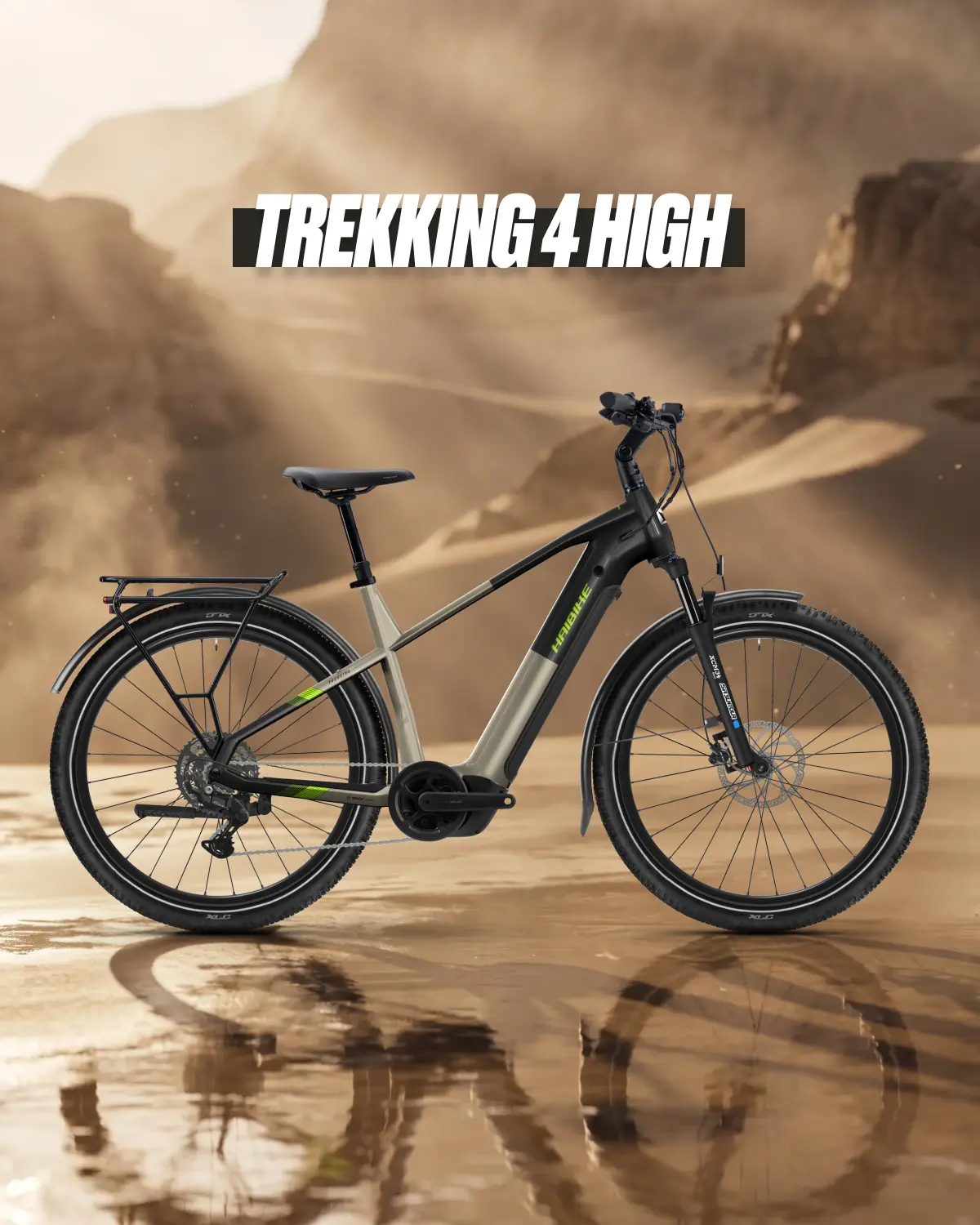 Haibike Trekking 4 studio presentasjonsbilde av elsykkel