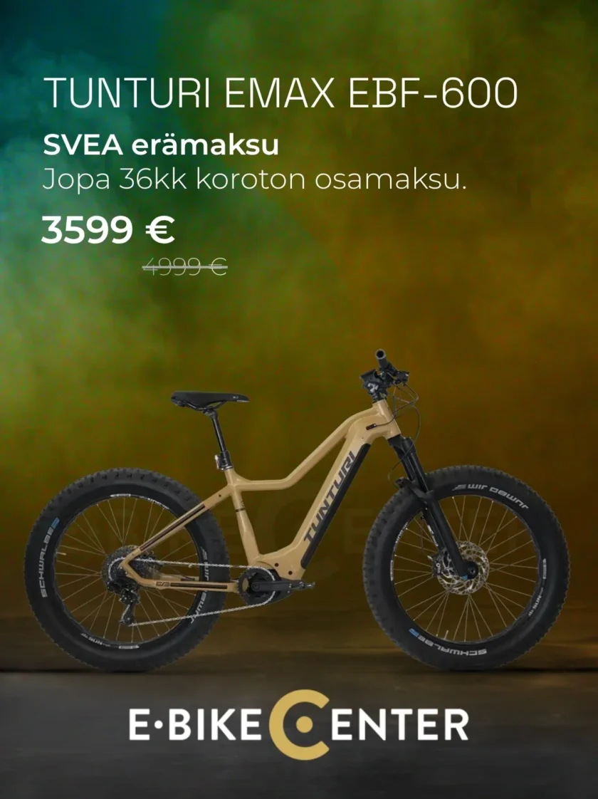 Erikoistarjous Tunturin Emax ebf 600 sähköfatbikestä