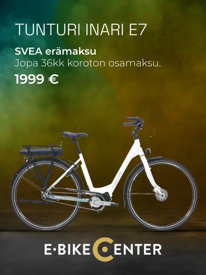 Erikoistarjous naisten kaupunkisähköpyörästä Tunturi Inari ovh 2409€ tarjoushinta 1999€